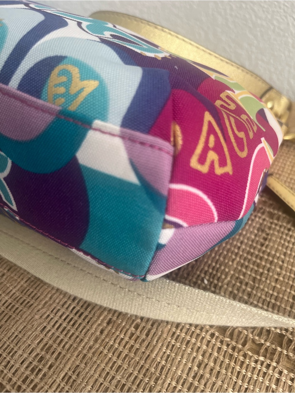 Rare Coach Poppy Pop C Graffiti shoulder bag multi-colored gold - Picture 8 of 11
